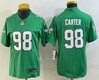 Youth Philadelphia Eagles #98 Jalen Carter Green 2023 FUSE Vapor Limited Throwback Stitched Jersey->youth nfl jersey->Youth Jersey